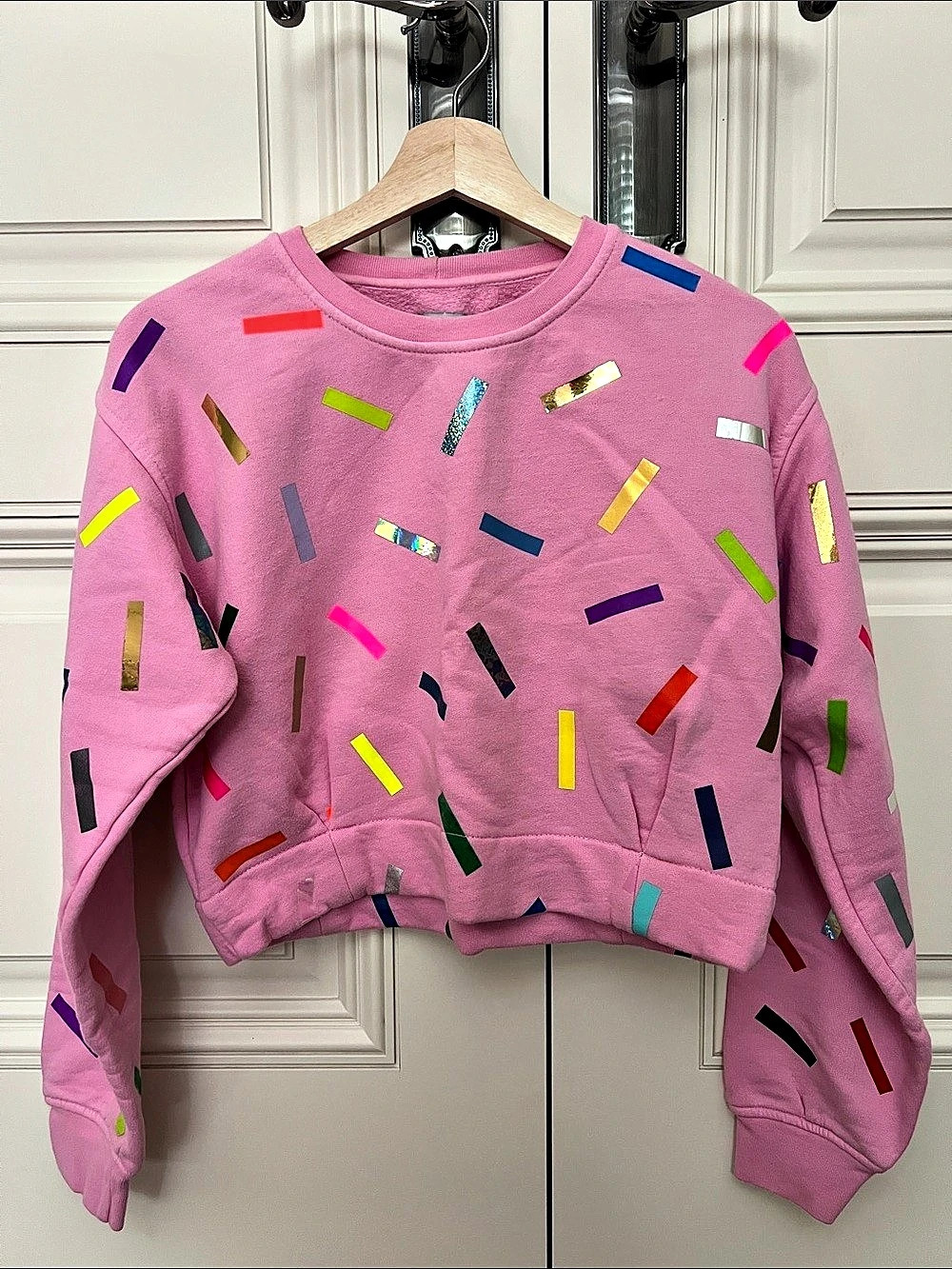 OKAYOK Orchid Confetti Women's Cotton Sweatshirt Pink XS